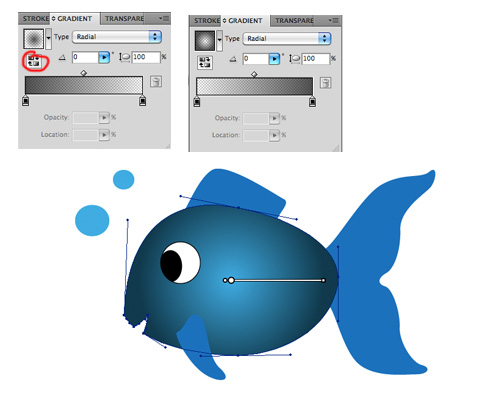 Creating the fish body gradient