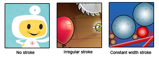 Different Stroke Choices in iPhone Game Art