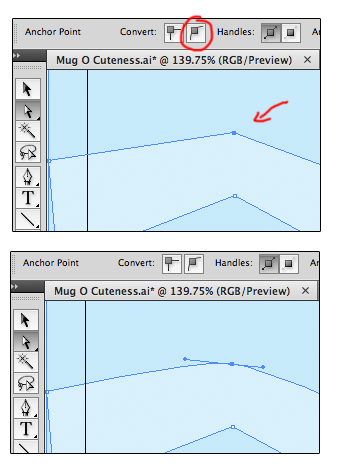 Converting anchor points in Illustrator