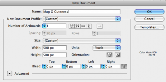 Create New Document in Illustrator