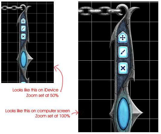 zoom levels of computer and iPhone screens