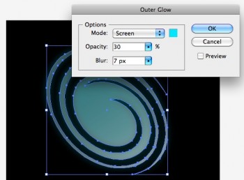adding the outer glow adding the outer glow