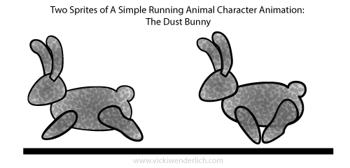 simple running animal animation sprites dust bunny