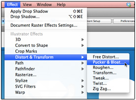 pucker and bloat to make a sparkle shape in Illustrator