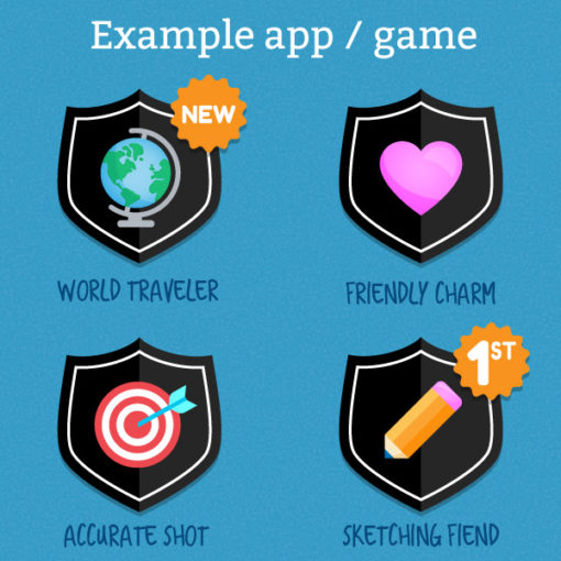 Achievement badges extras mockup