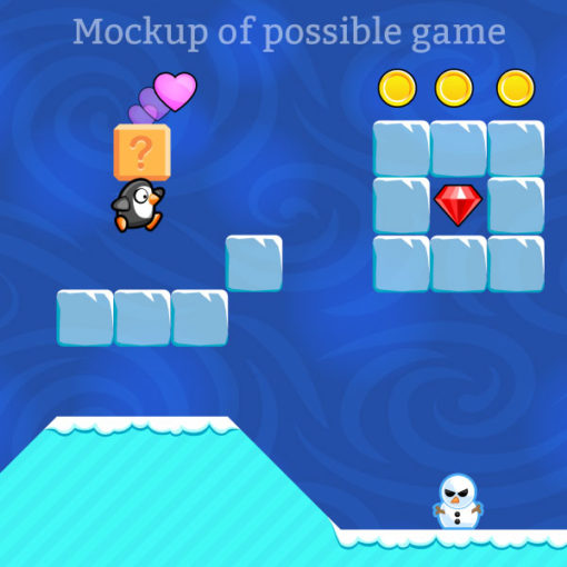 Bonus platformer items mockup game