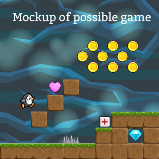 Bonus platformer items mockup game