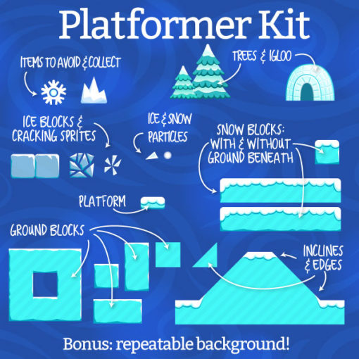 Ice world platformer block set