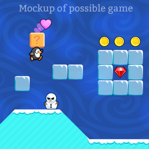 snowman game sprites mockup