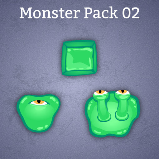 green slime monster character sprites