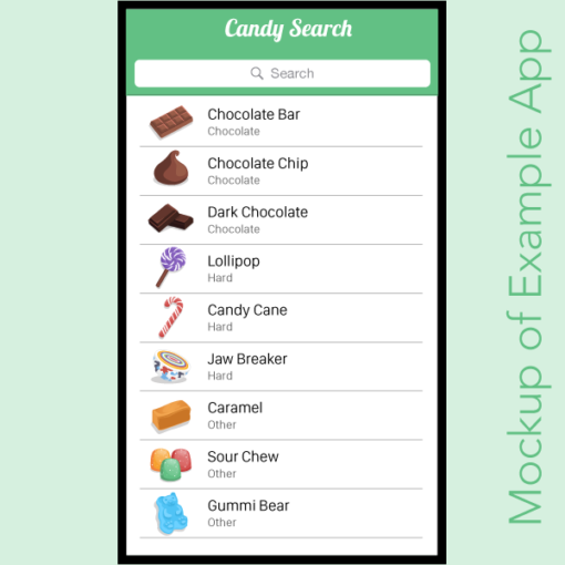 Candy Icons in List App