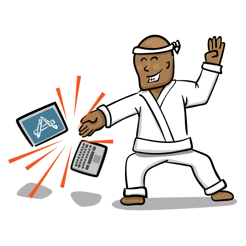 Karate chop laptop - Game Art Guppy