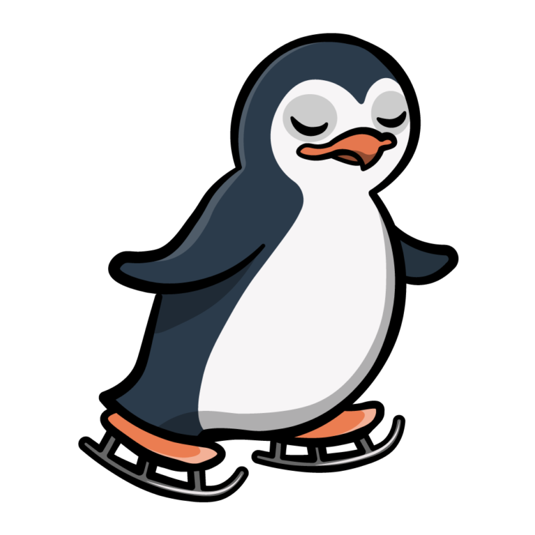 penguin skating Game Art Guppy